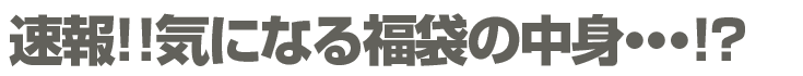 速報!!気になる福袋の中身・・・！？