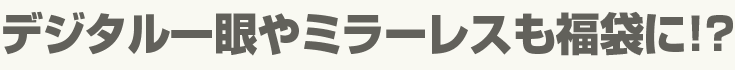 デジタル一眼やミラーレスも福袋に!?
