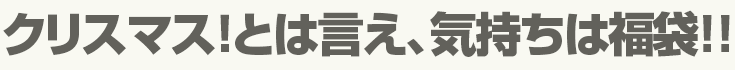 クリスマス！とは言え、気持ちは福袋!!
