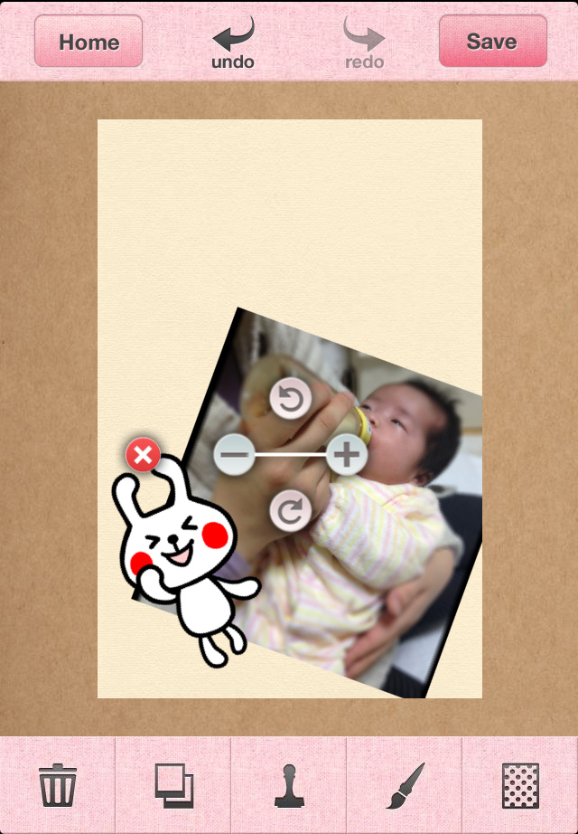 写真とスタンプの組み合わせが、にぎやかでGood!